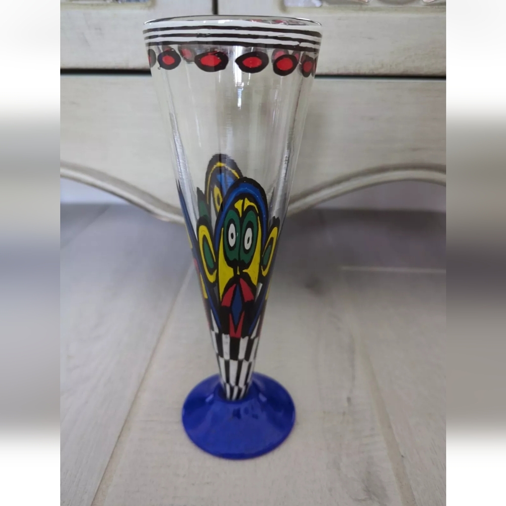 Gavin Heath Hand Blown Geometric Asymmetric Art Glass Vase
